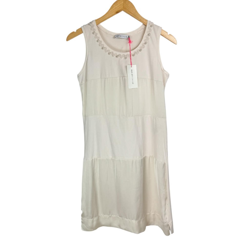 NWT See By Chloe Dress Sz 4 Pearl Colorblock Tank